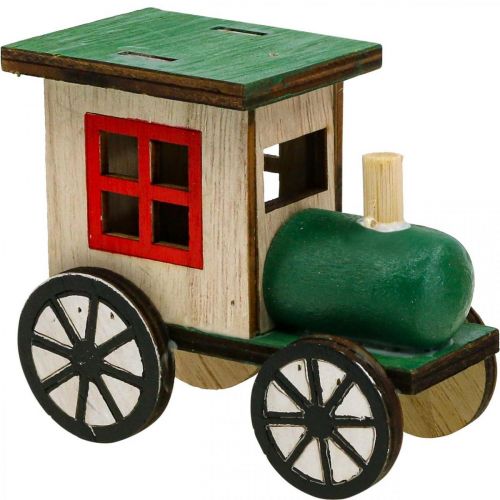 Product Christmas Train Railway Decoration Wooden Locomotive H7.5cm 4 pcs