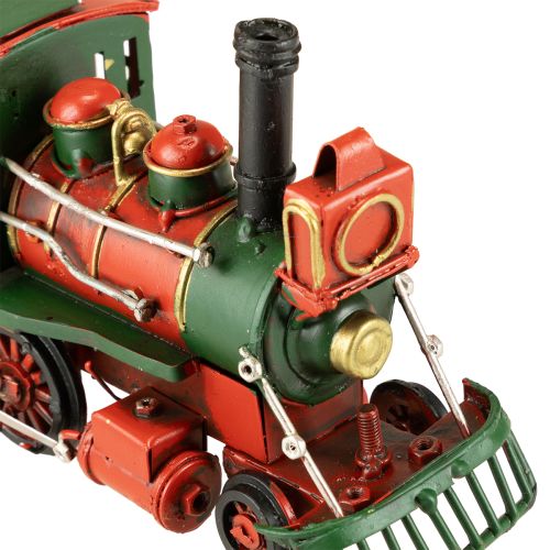 Product Christmas train red metal decorative locomotive with Christmas tree 20cm