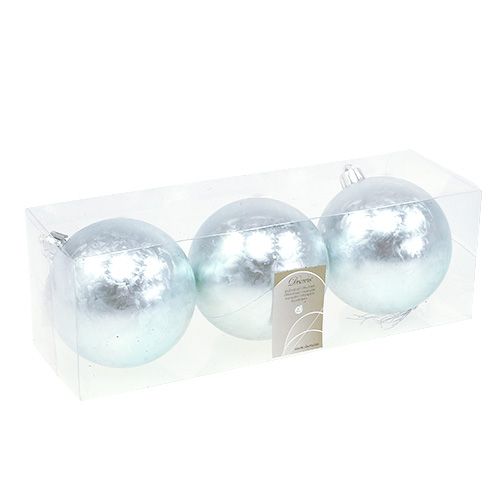 Floristik24 Christmas ball plastic Ø8cm ice blue 3pcs