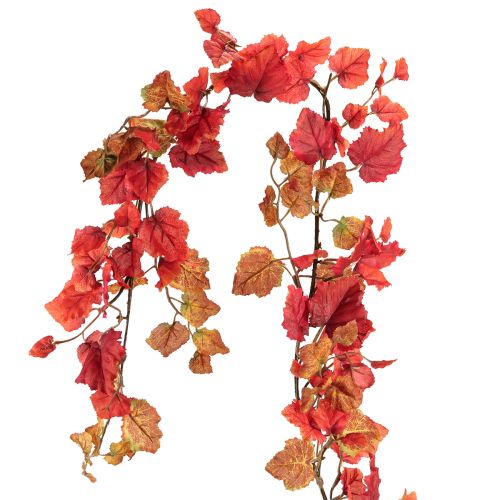 Floristik24 Vine leaf garland artificial autumn decoration red 200cm