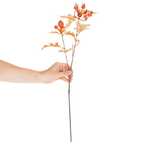 Artificial hawthorn branch with leaves and berries, 62cm | Floristik24.ie