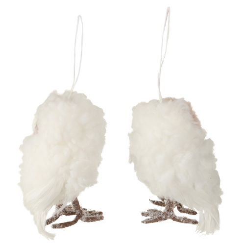 Product White owl decoration for hanging owl chicks white 12cm 2pcs