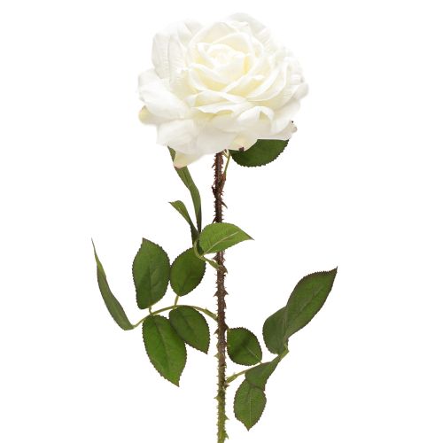 Floristik24 White Rose Fake Rose on Stem Silk Flower Fake Rose L72cm Ø13cm