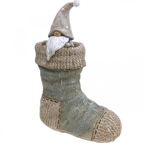 Floristik24 Gnome Stocking Christmas Gnome Gray White H22cm