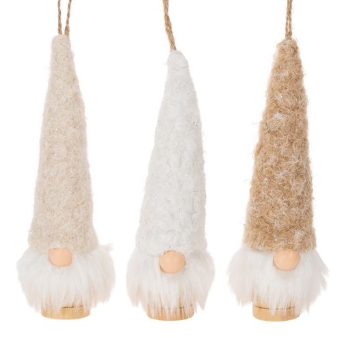Decorative gnome figurine with beard for hanging, 17cm, 6 pieces buy online | Floristik24.ie