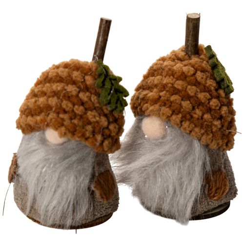Gnome figurine set with knitted hat and acorn, 10cm, 6 pieces | Floristik24.ie