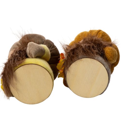 Autumn figurine pumpkin gnome with sunflower and beard 16cm 2pcs | Floristik24.ie
