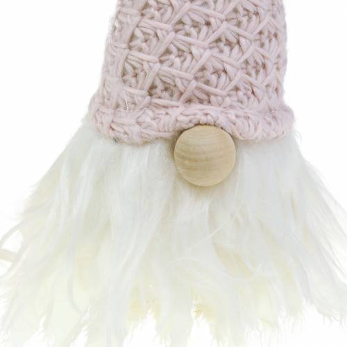 Product Gnome with wool hat pink / white 43cm 2pcs