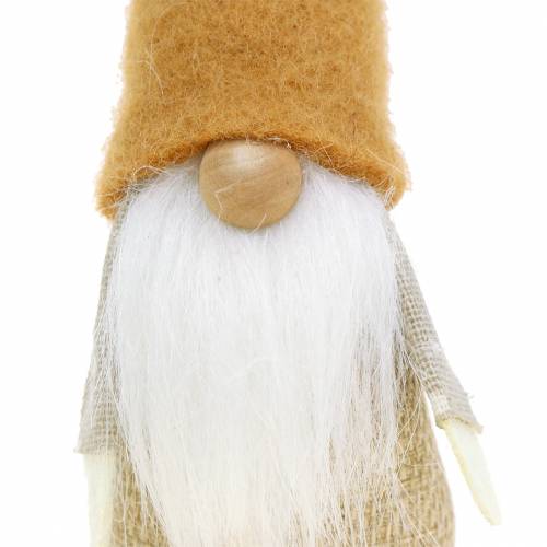 Floristik24 Gnome with beard brown, white, natural 16cm 2pcs