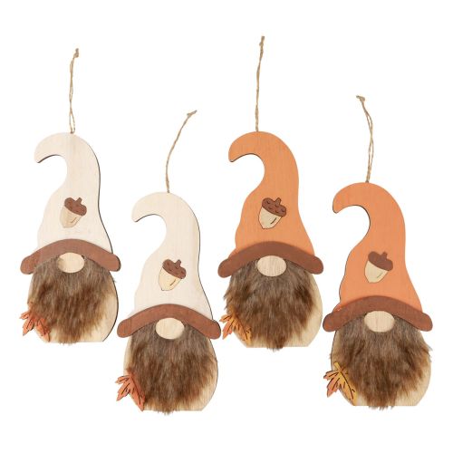 Gnome Pendant Wooden Decoration Autumn Gnome 21×10.5cm 4 pcs