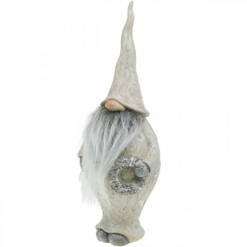 Product Decorative elf with beard and wreath Christmas elf 14x×12×36cm