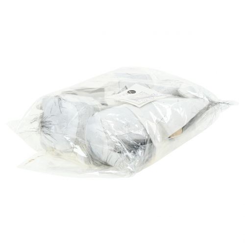 Product Christmas gnome with beard white, grey 12cm 4 pcs