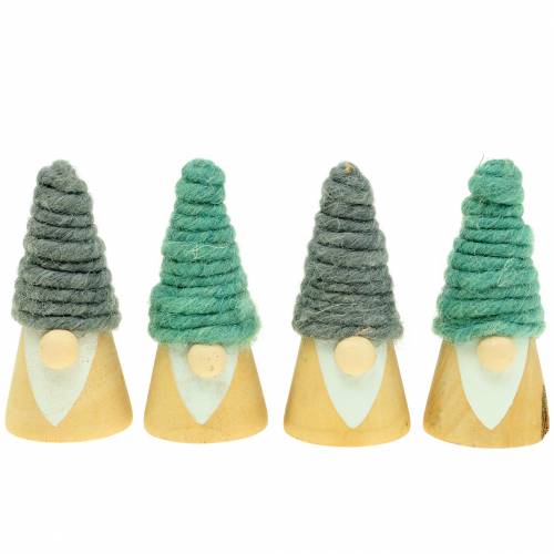 Floristik24 Christmas decoration wooden figure gnome with woolen hat 7cm 8pcs