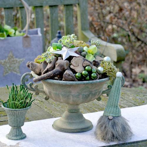 Floristik24 Gnome with woolen hat green 21cm 2pcs