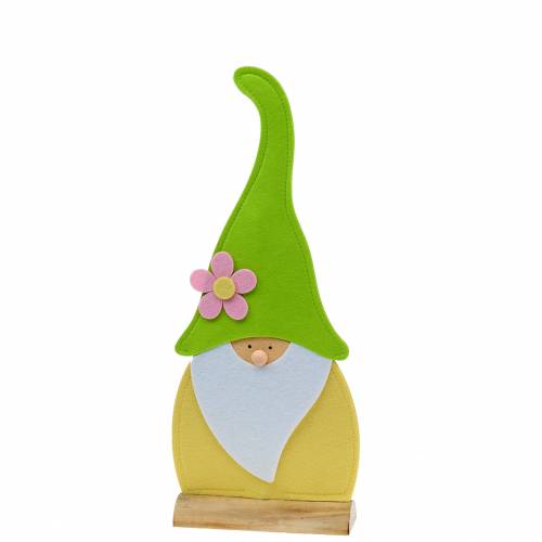 Gnome dwarf standing felt green, shop window decoration 22cm x 6cm H51cm