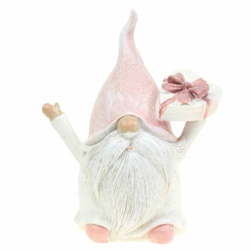 Floristik24 Christmas decoration gnome pink / white 11.5cm 2pcs