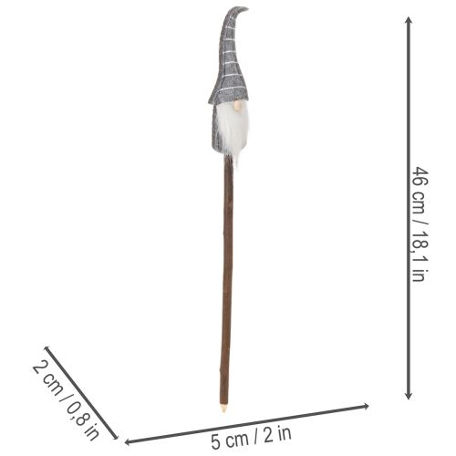 Gnome decorative figure with striped hat on wooden stick, 46cm, 6 pieces | Floristik24.ie