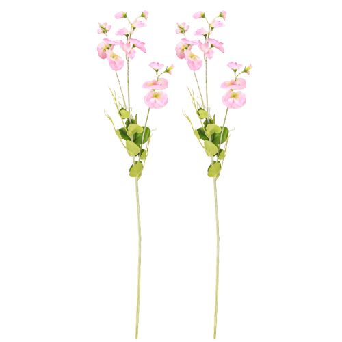 Product Sweet peas artificial flowers pink on long stem 74cm 2pcs