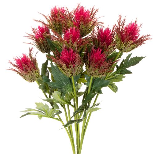 Artificial red thistle branch for decoration, 67cm, 3 pieces