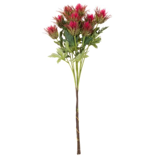 Artificial red thistle branch for decoration, 67cm, 3 pieces | Floristik24.ie