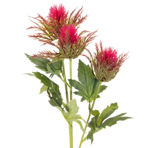 Artificial red thistle branch for decoration, 67cm, 3 pieces | Floristik24.ie