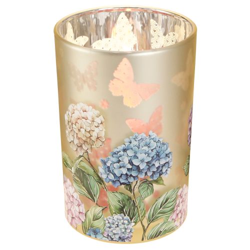 Product Glass tealight holder with floral motif for harmonious living moments, 18cm