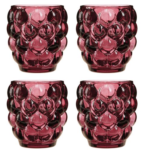 Product Windlight Berry Glass Decoration Tealight Holder Ø9cm H9.5cm 4 pcs