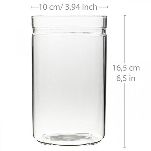 Product Flower vase, glass cylinder, glass vase round Ø10cm H16.5cm
