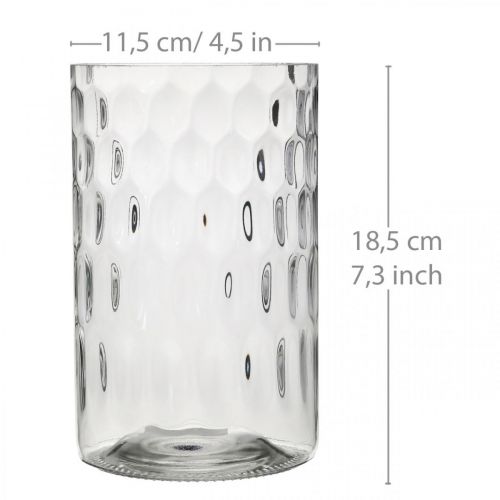 Floristik24 Flower vase, glass vase, candle glass, glass lantern Ø11.5cm H18.5cm