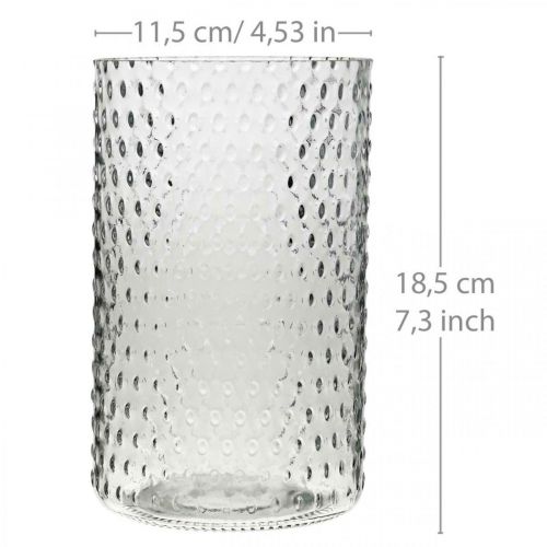 Floristik24 Flower vase, glass vase, candle glass, glass lantern Ø11.5cm H18.5cm