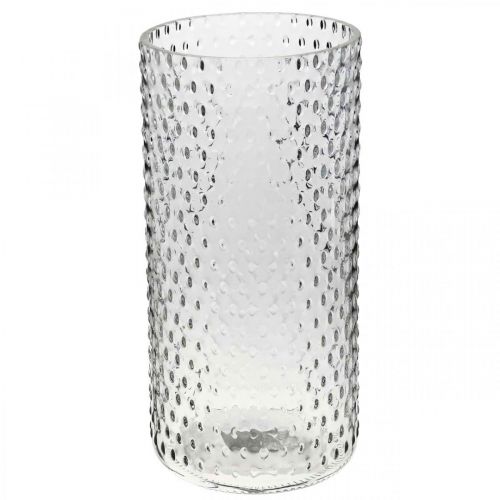 Floristik24 Flower vase, glass vase, candle glass, glass lantern Ø11.5cm H23.5cm
