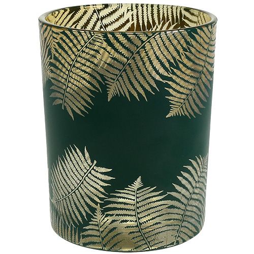 Floristik24 Lantern glass fern green Ø10cm H12.5cm