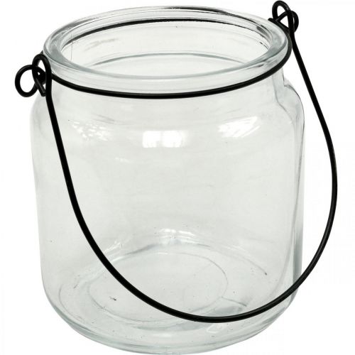 Floristik24 Lantern glass hanging lantern with handle Ø8cm H10.5cm