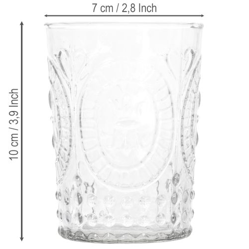 Glass hurricane lantern, candle holder, tealight holder, glass Ø7.5cm H10cm | Floristik24.ie