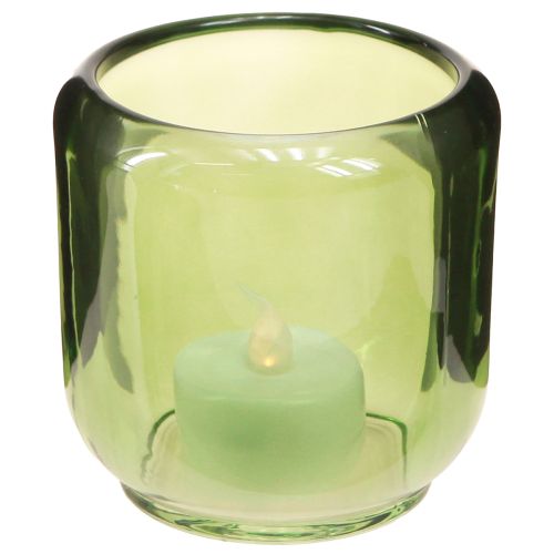 Floristik24 Lantern Glass Tealight Holder Retro Green 8cm 6 Pcs
