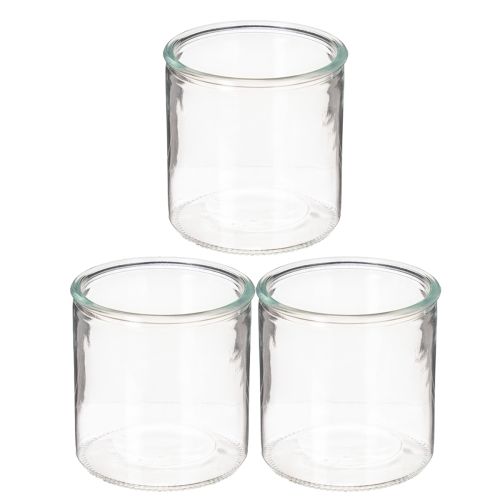 Glass cylinder vase, transparent, versatile, 10cm, 3 pieces | Floristik24.ie