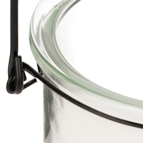 Glass hanging lantern Ø12cm H12.5cm 2pcs | Floristik24.ie