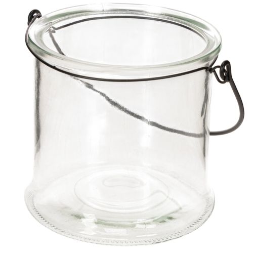 Glass hanging lantern Ø12cm H12.5cm 2pcs | Floristik24.ie