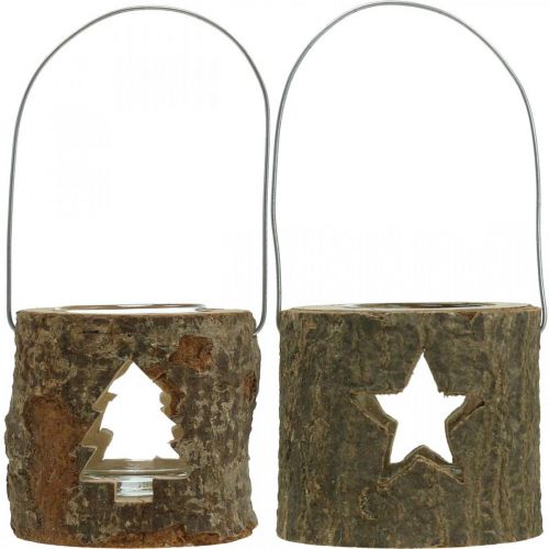 Product Tealight holder for hanging Tealight holder wood 7.5cm 2pcs