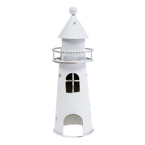 Floristik24 Deco lighthouse 15cm white