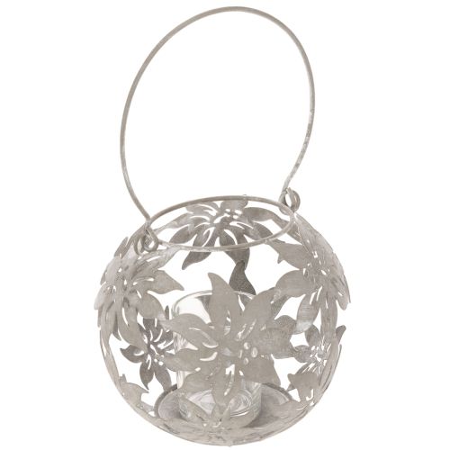 Wind light metal hanging decoration decorative lantern gray Ø14cm H13cm buy online | Floristik24.ie