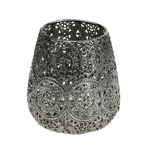 Floristik24 Lantern silver Ø12cm H13cm 1p