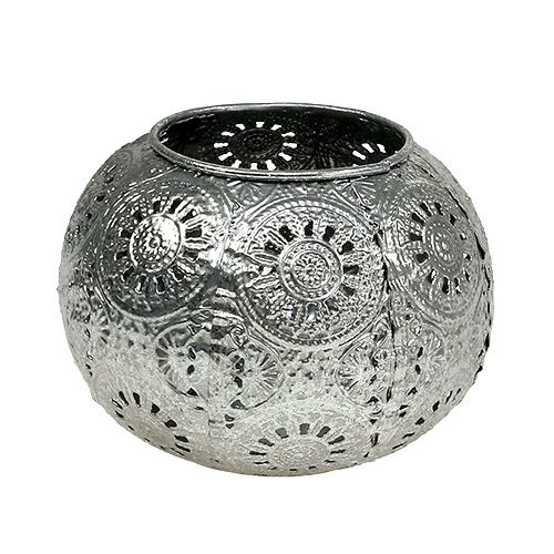 Lantern silver oriental Ø12cm H9cm