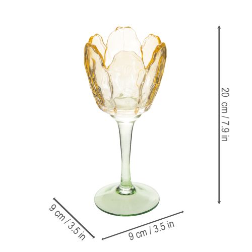 Product Tulip tealight holder, floral motif, decoration for a romantic atmosphere and elegant ambience, 20cm