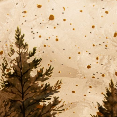 Glass tealight holder with fir forest design, winter decoration, 15cm | Floristik24.ie