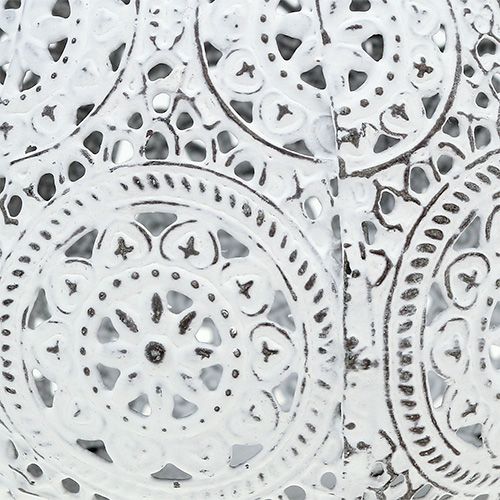 Floristik24 Lantern white with pattern Ø10cm H8cm 1p