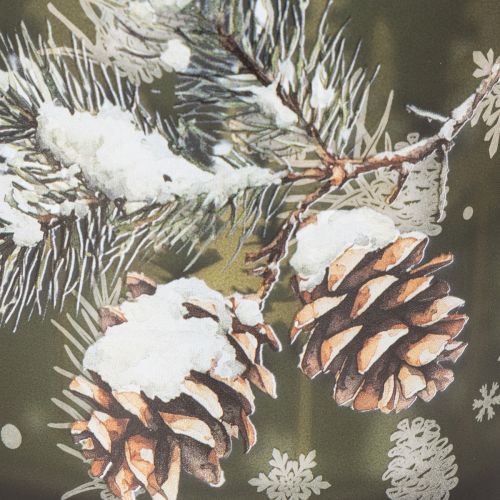Glass tealight holder with pine cones and snowflakes, 15cm | Floristik24.ie