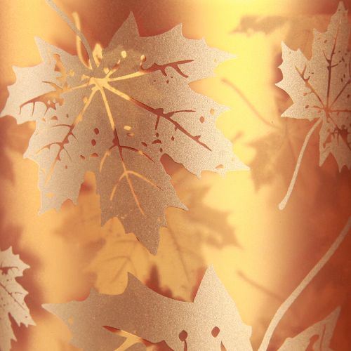 Floristik24 Glass Lantern Leaves Brown Champagne Ø7.5cm 6 pcs