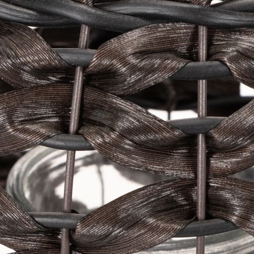 Lantern braided black, brown summer decoration Ø31cm H25cm | Floristik24.ie