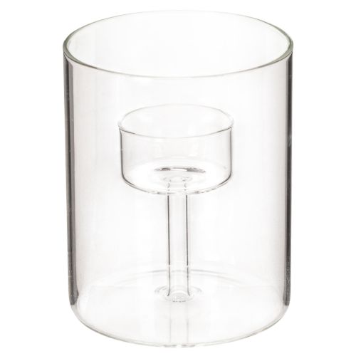 Glass lantern with raised tea light holder 11cm buy online | Floristik24.ie